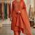 Orange bandhani printed pure cotton straight kurta set with dupatta