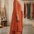 Orange bandhani printed pure cotton straight kurta set with dupatta