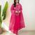 Pink bandhani printed pure cotton straight kurta set with dupatta