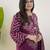 Purple bandhani printed pure cotton straight kurta set with dupatta