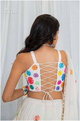 Shades of mirror - multi mirror work sp top - off white 2