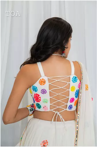Shades of mirror - multi mirror work sp top - off white