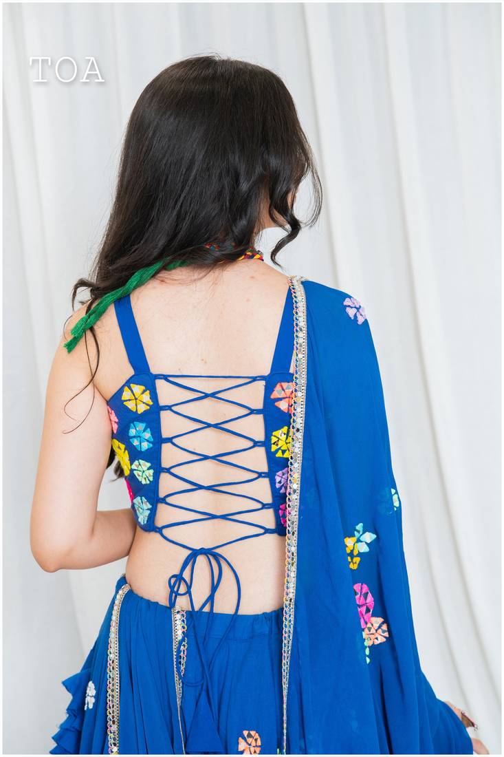 Shades of mirror - multi mirror work sp top - blue