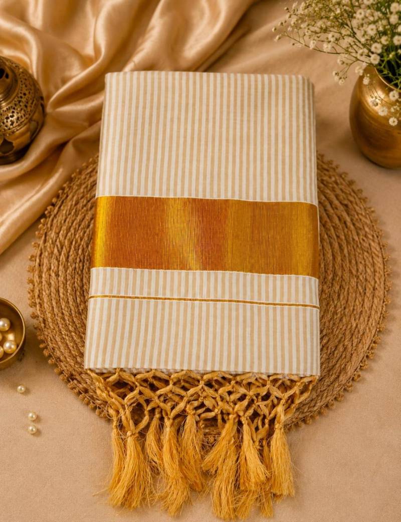 Kerala cotton tissue saree with unstiched blouse