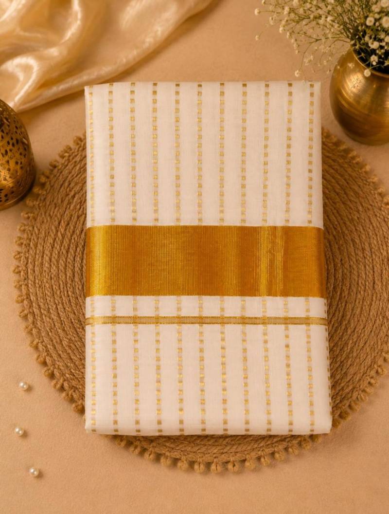 Kerala cotton tissue saree with unstiched blouse