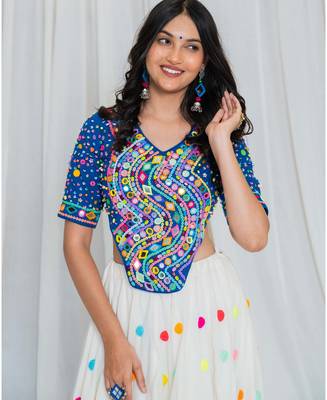 Shades of mirror - long multi top - royal blue 1