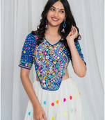 Shades of mirror - long multi top - royal blue