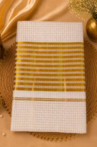 Kerala cotton tissue saree with unstiched blouse