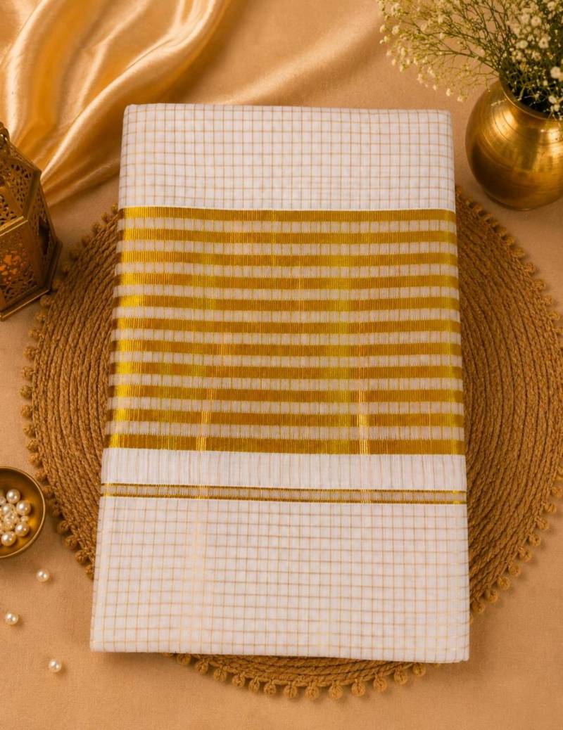Kerala cotton tissue saree with unstiched blouse