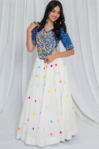 Shades of mirror - long multi top - royal blue