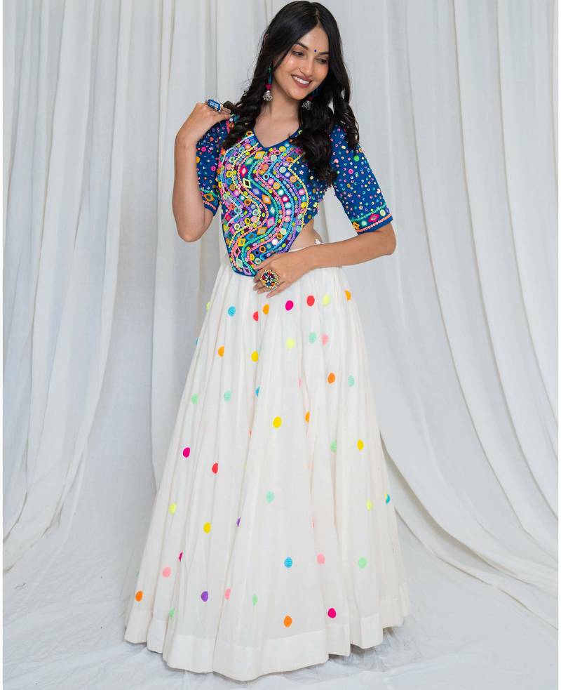 Shades of mirror - long multi top - royal blue