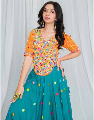 Shades of mirror - long multi top - orange 1