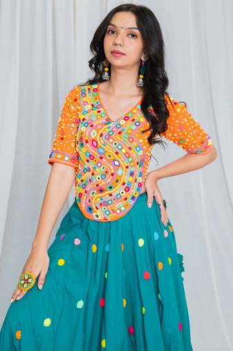 Shades of mirror - long multi top - orange