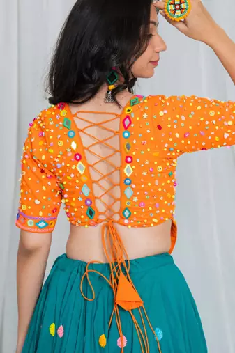 Shades of mirror - long multi top - orange