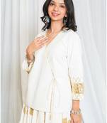 Shades of lampi - traditional angarkha lampi top - off white