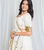Shades of lampi - sequins sitara el lampi top - off white