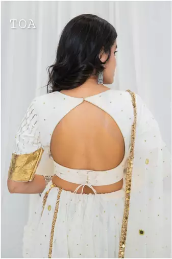 Shades of lampi - sequins sitara el lampi top - off white