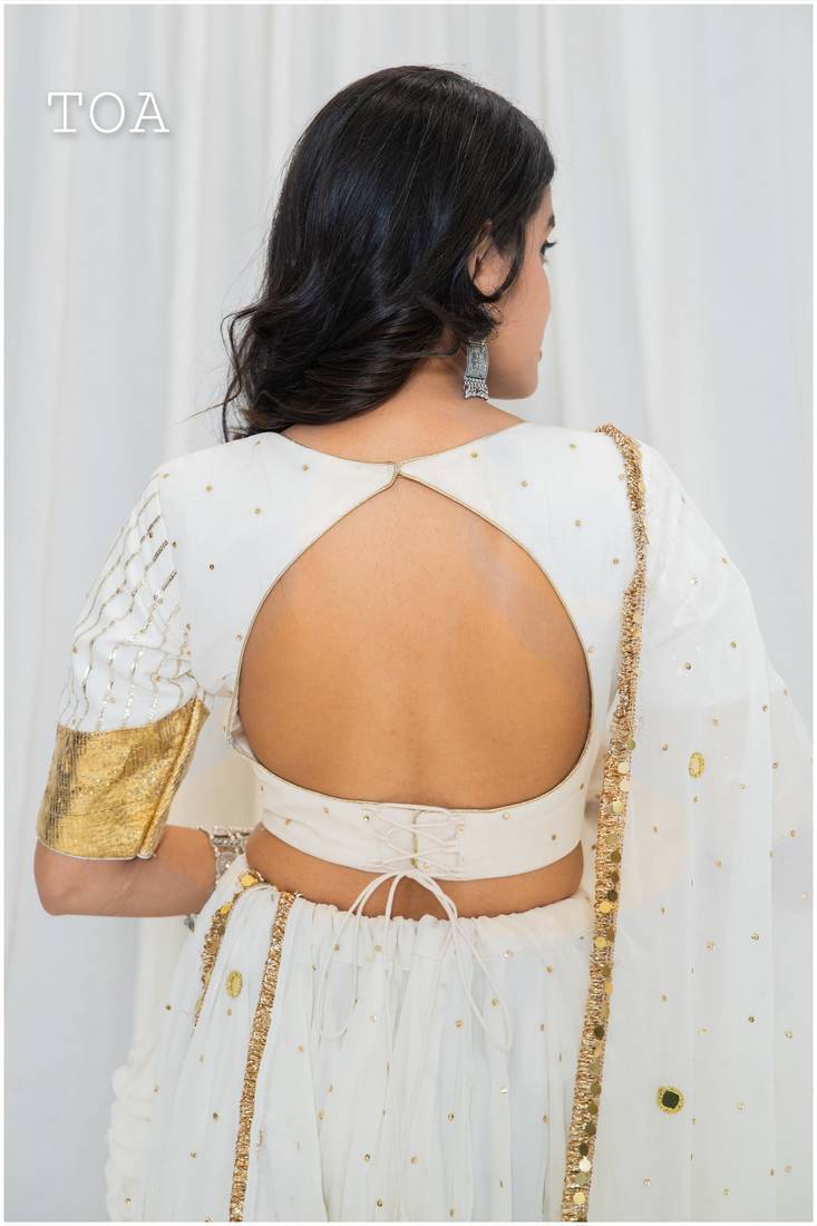 Shades of lampi - sequins sitara el lampi top - off white