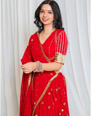 Shades of lampi - sequins sitara el lampi top - red 1