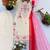 Cream satin kurta set with farshi pants & georgette dupatta