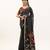 Black soft muga cotton zari woven saree with blouse