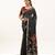Black soft muga cotton zari woven saree with blouse