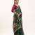 Bottle green soft muga cotton zari woven saree with blouse