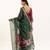 Bottle green soft muga cotton zari woven saree with blouse