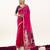 Pink soft muga cotton zari woven saree with blouse