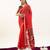 Red soft muga cotton zari woven saree with blouse