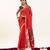 Red soft muga cotton zari woven saree with blouse
