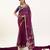 Wine soft muga cotton zari woven saree with blouse