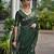 Bottle green soft jute linen silk zari woven saree with blouse