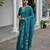 Firozi soft jute linen silk zari woven saree with blouse