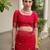 Red soft jute linen silk zari woven saree with blouse