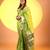 Mehendi soft khadi raw silk zari woven saree with blouse