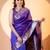 Royal blue soft khadi raw silk zari woven saree with blouse