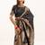 Black soft banarasi silk zari woven paithani saree with blouse