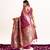 Magenta soft banarasi silk zari woven paithani saree with blouse