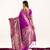 Wine soft banarasi silk zari woven paithani saree with blouse