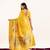Yellow soft banarasi silk zari woven paithani saree with blouse