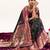 Black soft banarasi silk zari woven saree with blouse