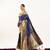Royal blue soft banarasi silk zari woven saree with blouse