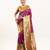 Wine soft banarasi silk zari woven saree with blouse