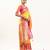 Yellow soft banarasi silk zari woven saree with blouse