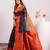 Women's blue soft tissue silk zari woven saree with blouse