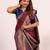 Women's coffee soft tissue silk zari woven saree with blouse