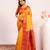 Women's yellow soft tissue silk zari woven saree with blouse
