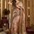 Women's cream banarasi digital cluster print saree with blouse