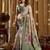 Women's sea green banarasi digital cluster print saree with blouse